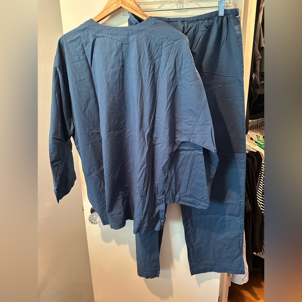 Ralph Lauren Navy Cotton Tunic Top & Drawstring Pants Set Size L Lounge/PJ set - Picture 2 of 8